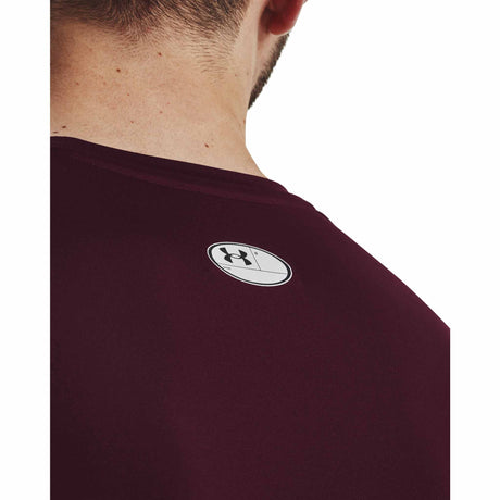 UA HeatGear Armour Fitted T-shirt à manches courtes pour hommes - Dark Maroon