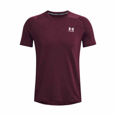 UA HeatGear Armour Fitted T-shirt à manches courtes pour hommes - Dark Maroon