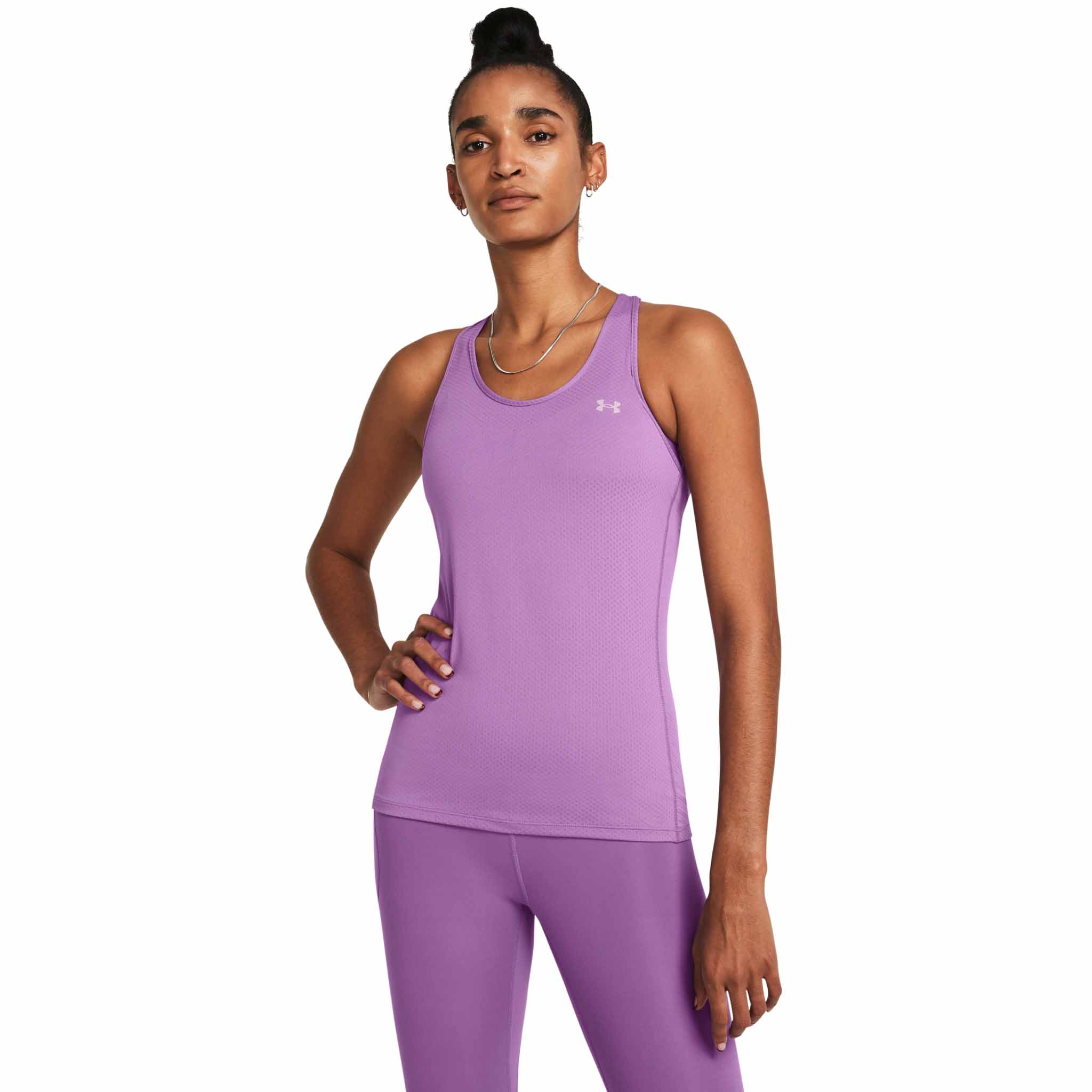  Under Armour Women's HeatGear Armour Racer Tank, (014) Halo  Gray / / White, X-Small : Clothing, Shoes & Jewelry