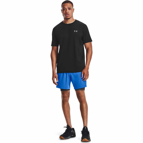 Under Armour HeatGear Shorts de compression homme live-Carbon Heather / Black