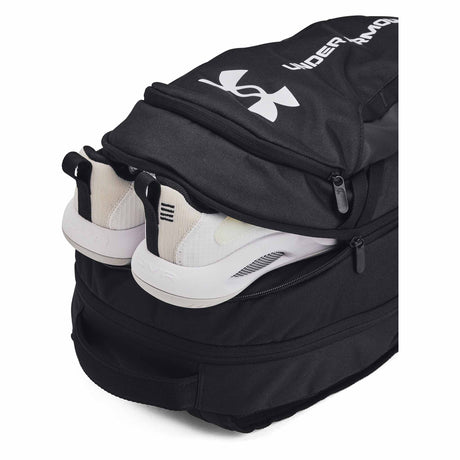 UA Hustle 6.0 sac a dos sport - Noir / Noir / Blanc