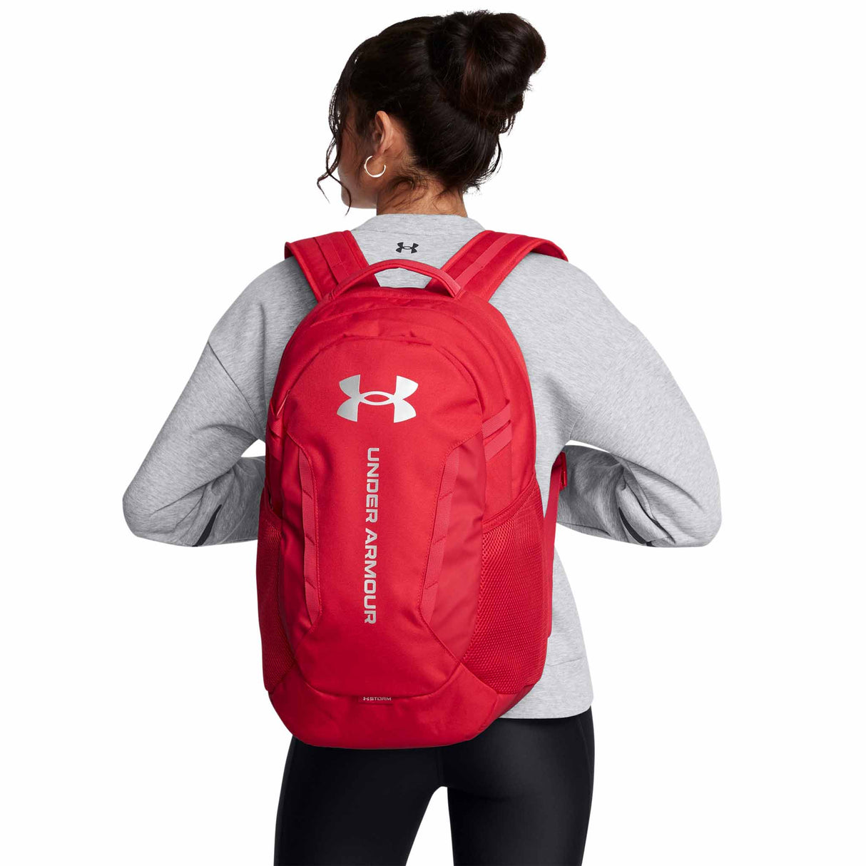 UA Hustle 6.0 sac a dos sport live - Rouge / Rouge / Argent métallique