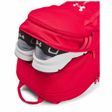 UA Hustle 6.0 Team sac a dos sport - Red / Metallic Silver