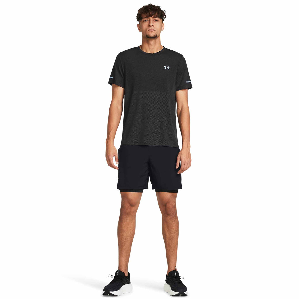 Under Armour Launch 7 pouces shorts de course à pied pour homme 2-en-1 - Noir / Noir / Réfléchissant