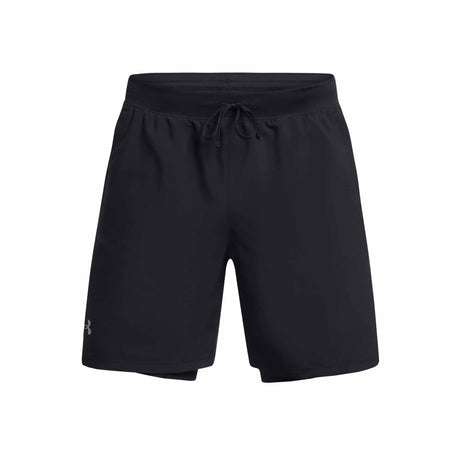 Under Armour Launch 7 pouces shorts de course à pied pour homme 2-en-1 - Noir / Noir / Réfléchissant