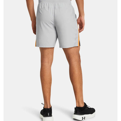 Under Armour Launch shorts homme 7 pouces dos live - Mod Gray / Nova Orange / Reflective