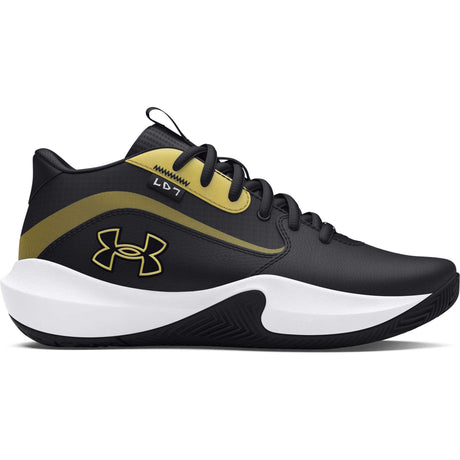 Under Armour Lockdown 7 chaussures de basketball pour enfant - Noir / Noir / Or métallique