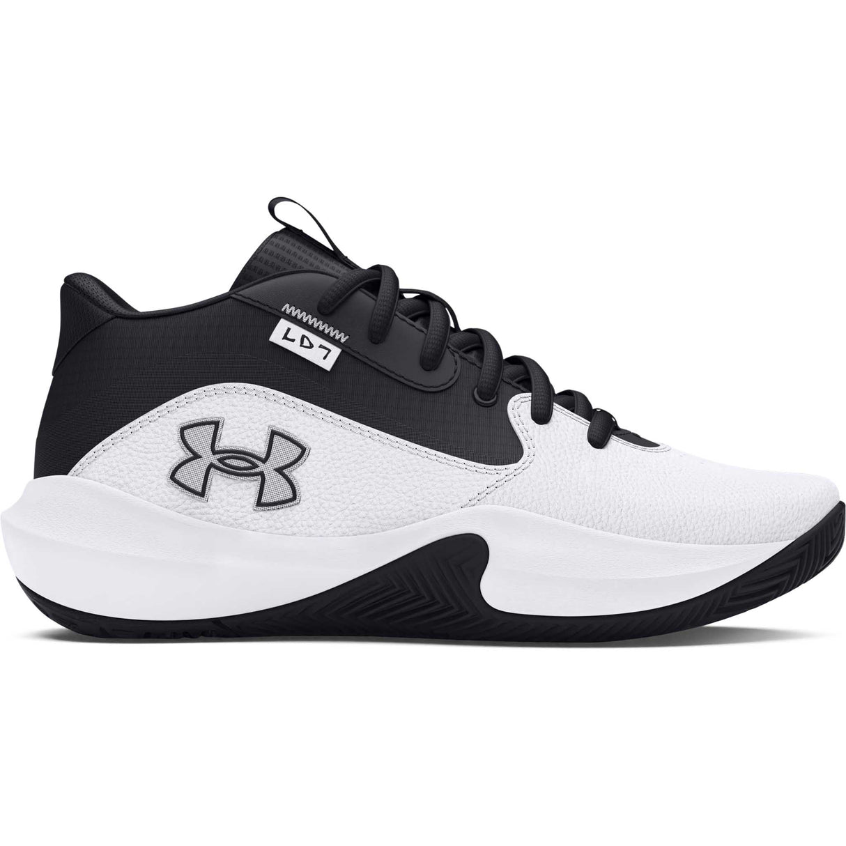 Under Armour Lockdown 7 chaussures de basketball pour enfant - Blanc / Noir / Noir