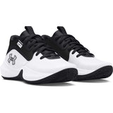 Under Armour Lockdown 7 chaussures de basketball pour enfant paire - Blanc / Noir / Noir