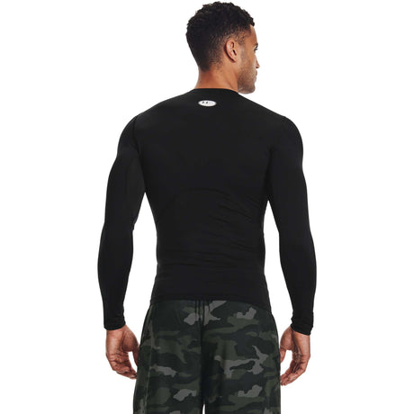 UA HeatGear Armour - Haut à manches longues homme dos - noir / blanc