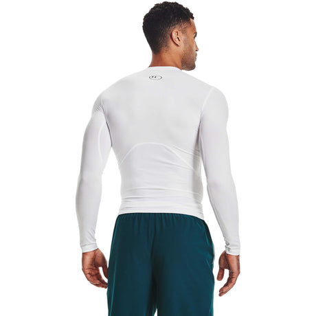 UA HeatGear Armour - Haut à manches longues homme dos - blanc / noir