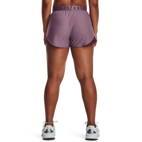 UA Play Up 3.0 Shorts sport pour femme dos- Violet brumeux / Marron foncé