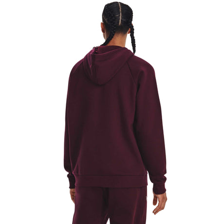 UA Rival Fleece Logo Hoodie sweatshirt à capuchon homme dos - marron / blanc