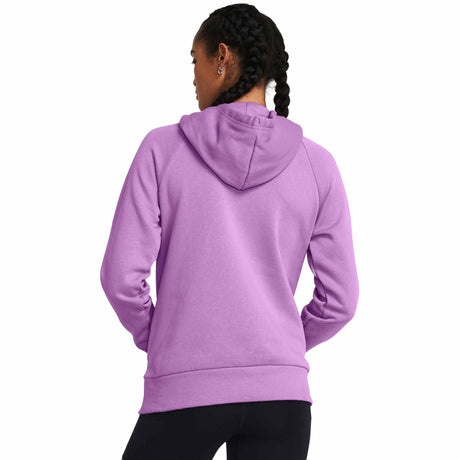 Under Armour Rival Fleece Hoodie chandail en molleton à capuche femme dos live -Provence Purple / Purple Ace