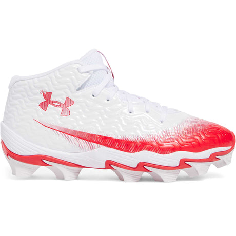 Under Armour Spotlight Hammer JR chaussures de football enfant - Blanc / Rouge / Rouge