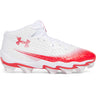 Under Armour Spotlight Hammer JR chaussures de football enfant - Blanc / Rouge / Rouge