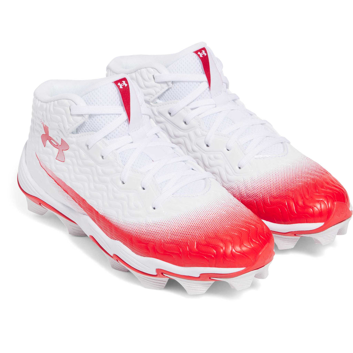 Under Armour Spotlight Hammer JR chaussures de football enfant paire - Blanc / Rouge / Rouge