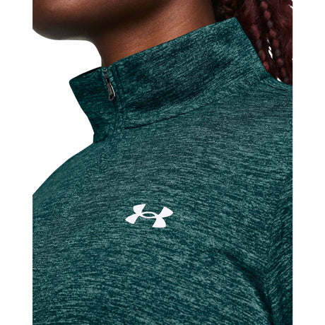 Under Armour Tech Half Zip Twist chandail de course manches longues femme col live- Hydro Teal / White