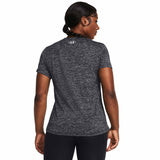 UA Tech Twist T-Shirt V Neck Femme -Noir / Blanc