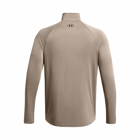 Under Armour Tech Half Zip chandail sport homme dos - Taupe Dusk / Black