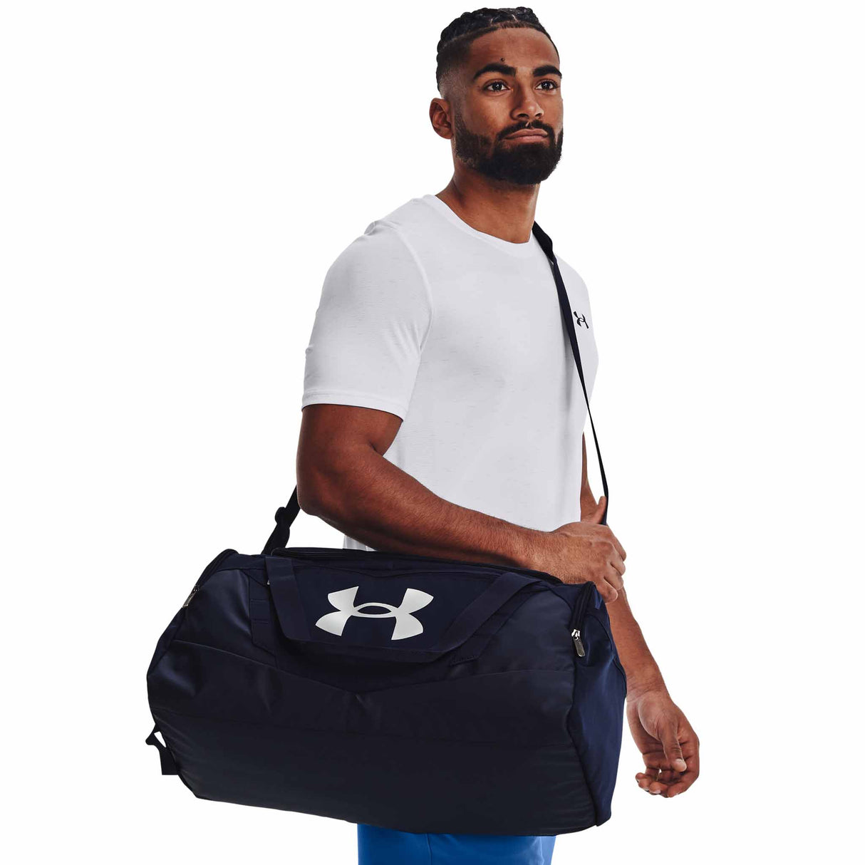 UA Undeniable 5.0 Duffle sac de sport - Small - live -Bleu Marine / Argent Métallique