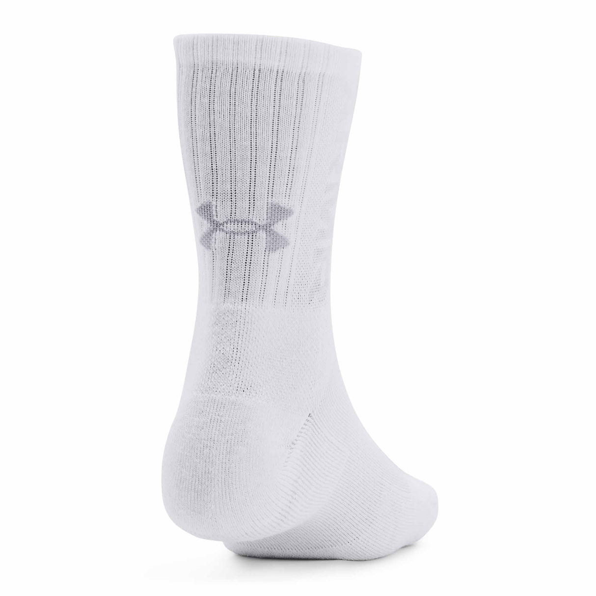 UA Chaussettes mi-mollet 3-Maker unisexe - lot de trois - dos - Blanc / Blanc / Gris