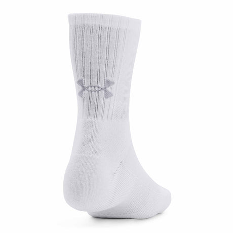 UA Chaussettes mi-mollet 3-Maker unisexe - lot de trois - dos - Blanc / Blanc / Gris