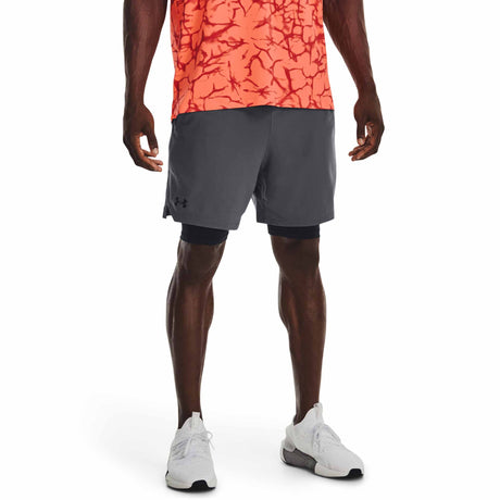 Under Armour Vanish Woven shorts 2-en-1 pour homme - Pitch Grey / Black