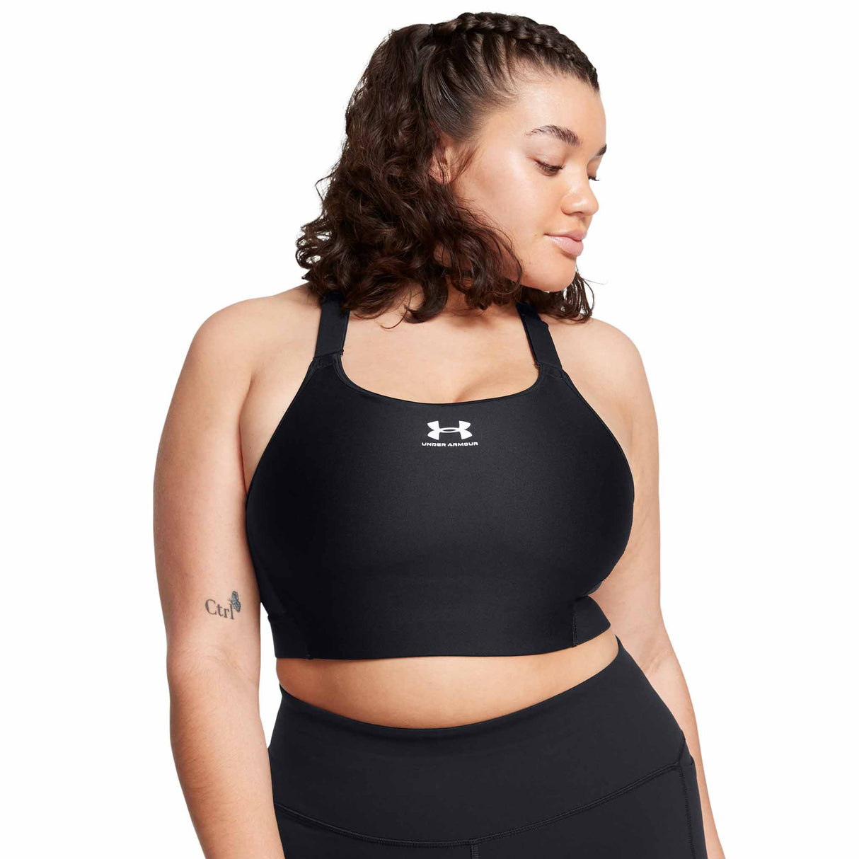 UA HeatGear Armour soutien-gorge sport à soutien élevé - Noir / Blanc