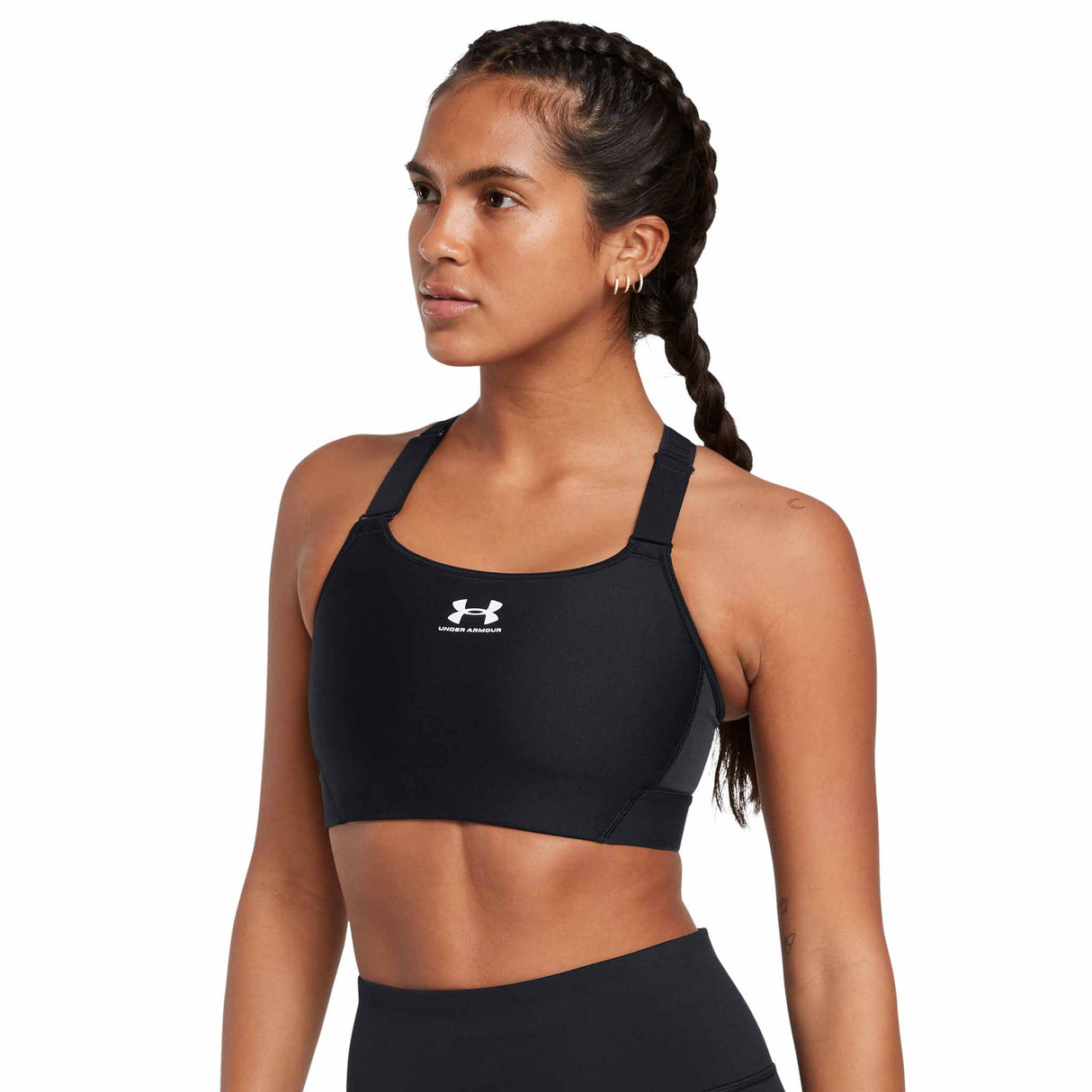 UA HeatGear Armour soutien-gorge sport à soutien élevé - Noir / Blanc