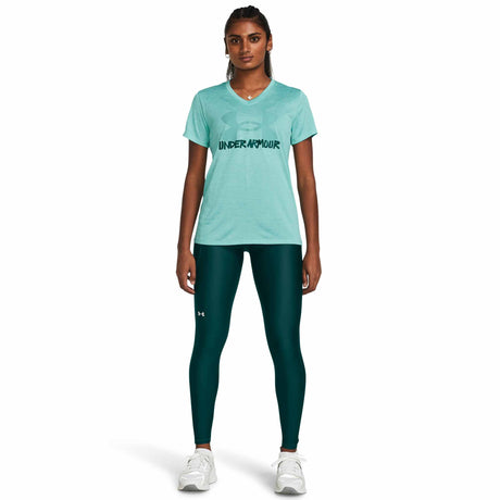 Under Armour HeatGear No Slip Waistband legging d'entrainement femme live - hydro teal / white