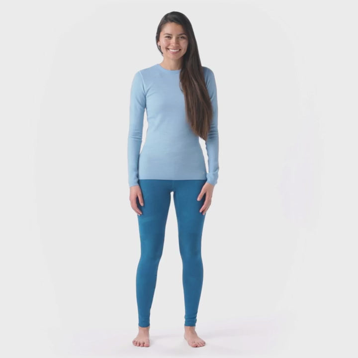 Smartwool Intraknit Merino 200 chandail baselayer - bleu serein / blanc