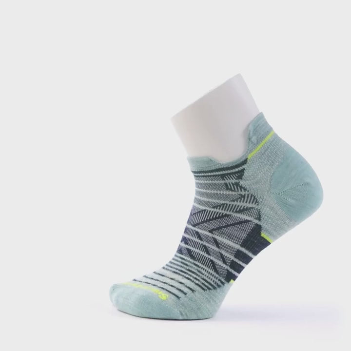 Smartwool Run Zero Cushion Stripe chaussettes basses de course femme - Vert givré