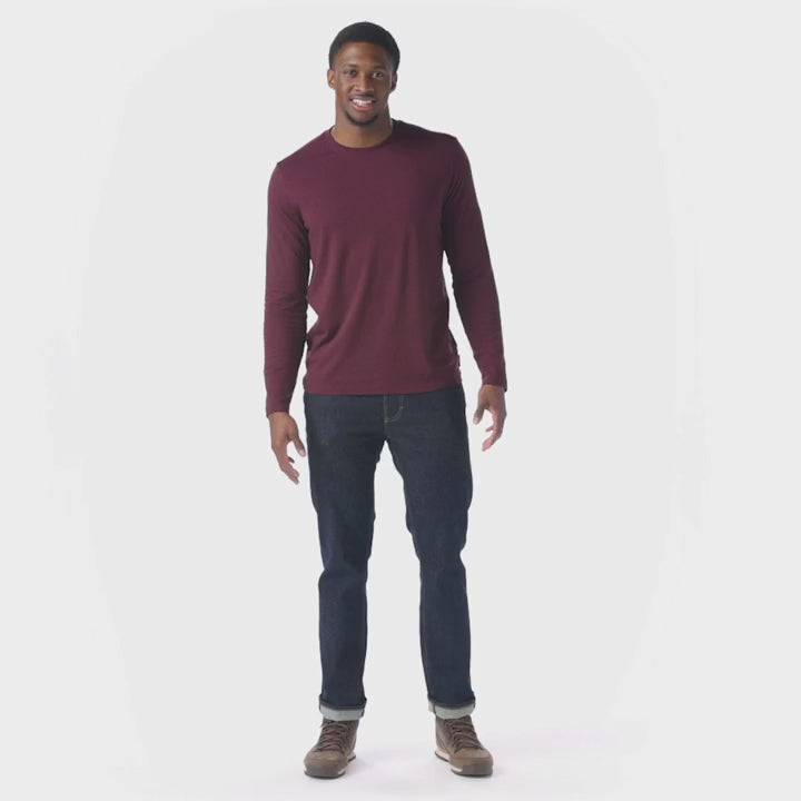 Smartwool haut Perfect à manches longues et col rond homme live - aubergine