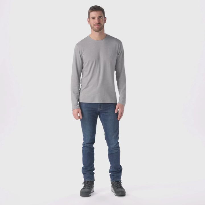 Smartwool haut Perfect à manches longues et col rond homme live - gris chiné pâle