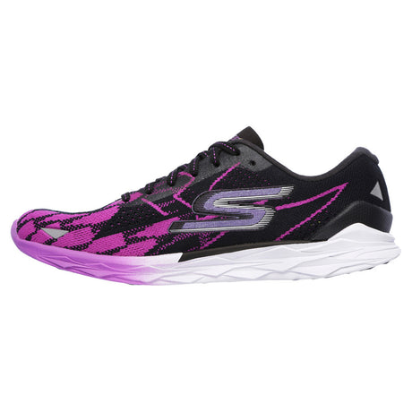 Soulier de course à pied femme Skechers GO meb Speed 4 noir violet vue laterale 2