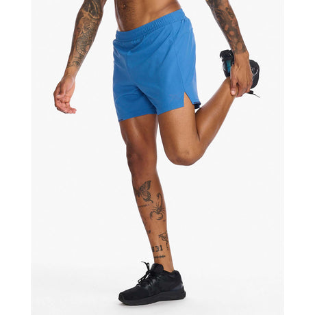 2XU Aero 5" Short de course à pied starling medieval blue homme lateral