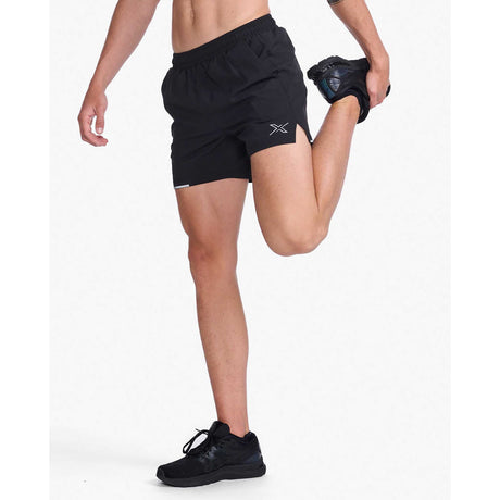 2XU Aero 5 Inch short de course à pied homme lateral-noir / argent réfléchissant