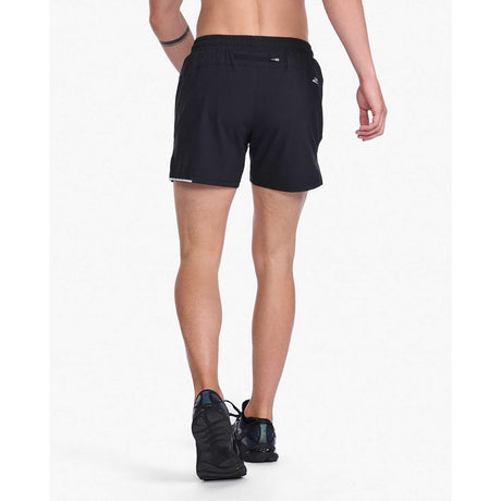 2XU Aero 5 Inch short de course à pied homme dos-noir / argent réfléchissant