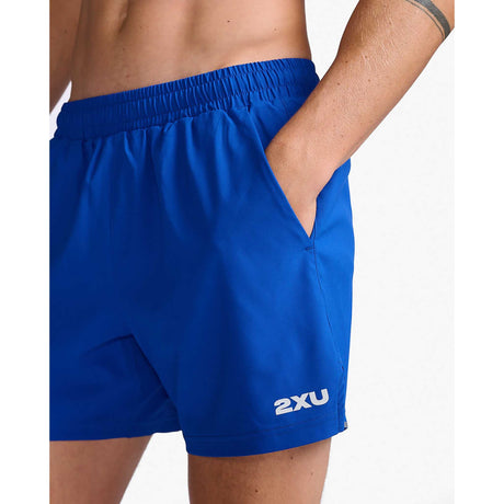 2XU Aero 5 Inch short de course à pied homme detail-surf / argent réfléchissant