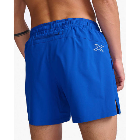 2XU Aero 5 Inch short de course à pied homme dos details-surf / argent réfléchissant