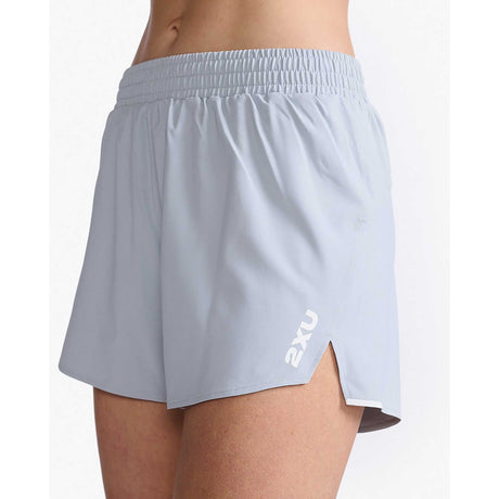 2XU Aero 5-Inch Shorts de course à pied femme detail-harbour mist / blanc réfléchissant