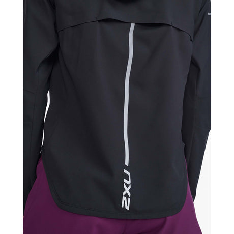 2XU Aero Jacket manteau imperméable black silver reflective femme dos detail