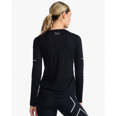 2XU Aero chandail à manches longues black silver reflective femme dos