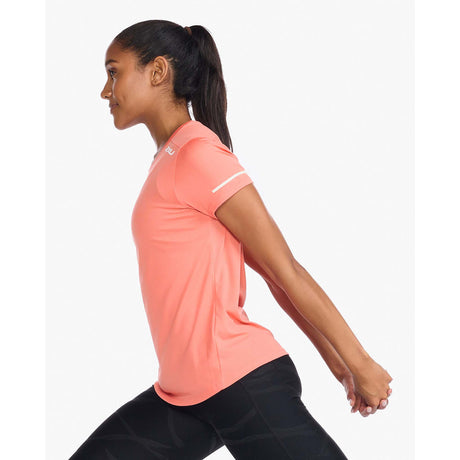 2XU Aero Tee t-shirt de course à pied hypercoral femme lateral