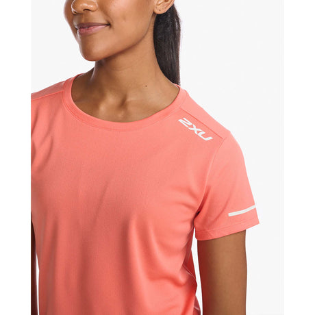 2XU Aero Tee t-shirt de course à pied hypercoral femme col