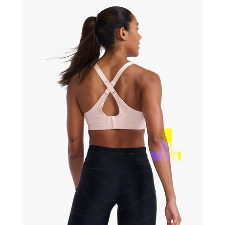 2XU Aero Medium Impact brassiere sport peachwhip dos croisé