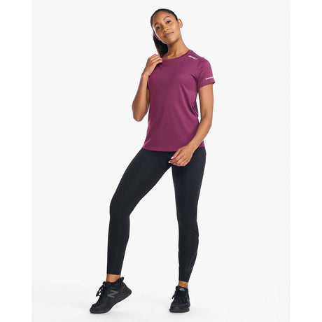 2XU Aero Tee t-shirt de course à pied mulberry femme live