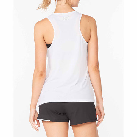 2XU Aero Singlet camisole pour femme White vue de dos