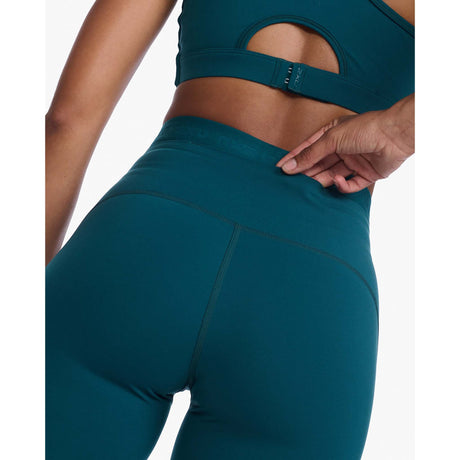 2XU Form Stash Hi-Rise Bike Shorts 2.0 cuissard taille haute deep jade femme dos